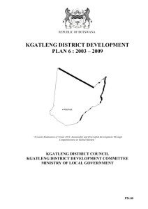 Kgatleng District Development Plan 6: 2003-2009