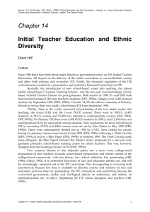 Initial Teacher Education and Ethnic Diversity