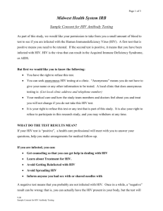 Sample - Consent HIV Antibody Testing