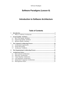 Lecture 8: Introduction to Software Architecture