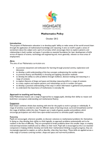 Mathematics Policy - Highgate Primary School