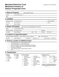 Historic Properties Form