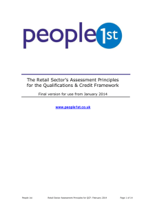 Assessment Principles for Retail Qualifications