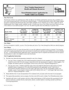 Tier II Reimbursement Documentation Requirements