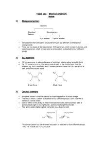 Topic 3 – Chemical Structure and Bonding