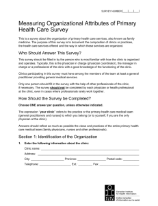 Measuring Organizational Attributes of Primary Health Care