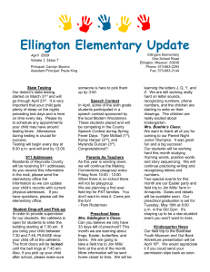 Ellington Elementary Update April 2009 Volume 1, Issue 7 Ellington