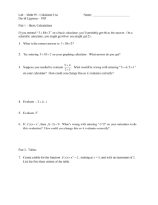 Lab – Math 95 - Calculator Use