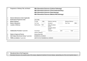MSc Biomedical Sciences - Northumbria University