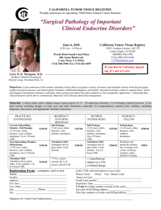 Clinical Endocrine Disorders - California Tumor Tissue Registry