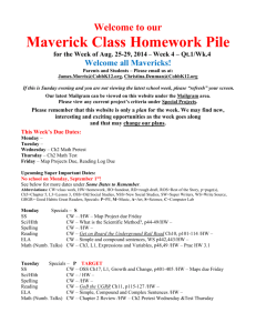 Welcome to our Maverick Class Homework Pile for the Week of Aug