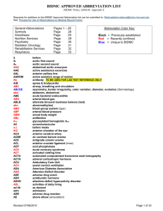 Approved Abbreviations List