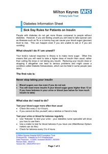 Sick Day Rules for Patients on Insulin