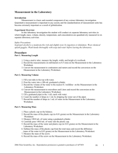 Measurement in the Laboratory
