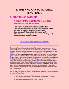 How Control Agents Affect Bacteria