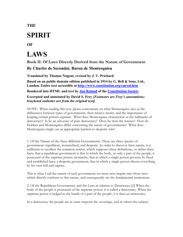 The Spirit Of Laws