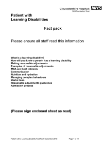 Learning DIsabilities Fact Pack - Gloucestershire Hospitals NHS Trust
