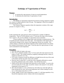 enthalpy of vaporization of water lab report