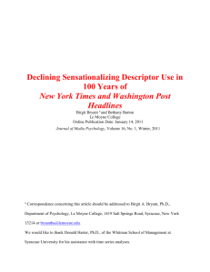 Declining Sensationalizing Descriptor Use in 100 Years of New York