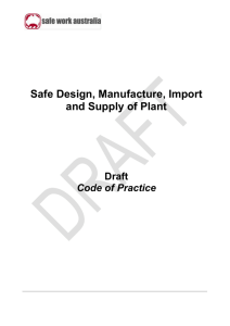 Safe Design, Manufacture, Import and Supply of Plant