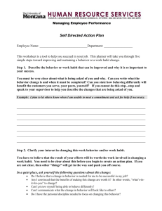 Self Directed Action Plan
