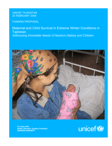 Maternal and Child Survival in Extreme Winter Conditions in