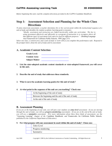 CA TPA Assessing Learning