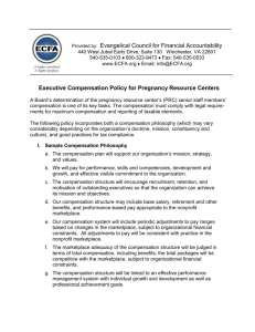Executive Compensation Policy for Pregnancy Resource Centers