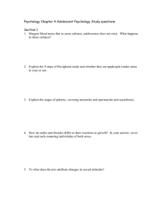 Psychology Chapter 4 Adolescent Psychology Study questions