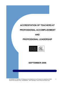 Accreditation of Teachers at Professional Accomplishment and