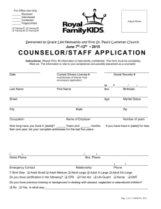 Royal Family Counselor Application