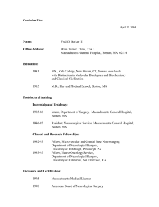 Curriculum Vitae - MGH Neurosurgical Service