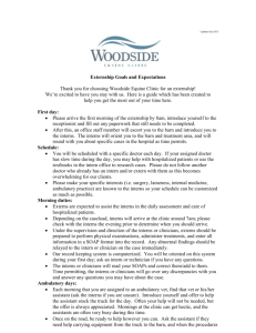 Extern Expectations - Woodside Equine Clinic