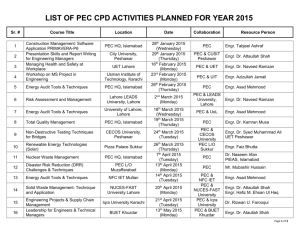 List of CPD courses planned for 2015