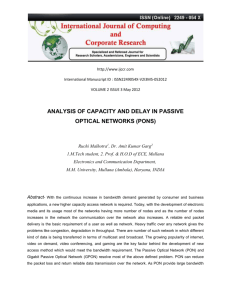 analysis of capacity and delay in passive optical networks (pons)