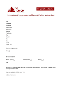 2nd International Symposium on Microbial Sulfur Metabolism