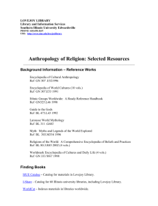 Anthropology of Religion: Selected Resources