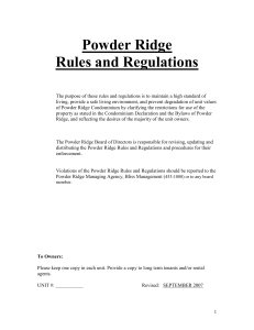 Powder Ridge Rules and Regulations