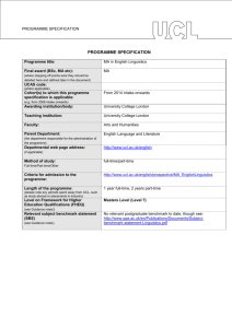 MA English Linguistics - University College London