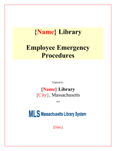 Library Employees Emergency Response Procedures TEMPLATE