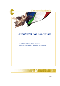 Judgment no. 106 of 2009