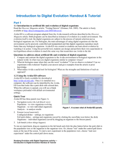 Introduction to Digital Evolution Handout