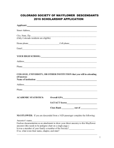 Mayflower Scholarship Application.