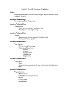 Pediatric Shock & Disorders of Hydration