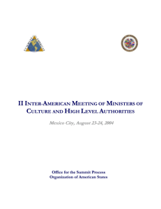 Summary of II Inter-American Meeting of Ministers of Culture and