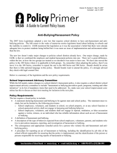 Policy Primer: Anti-Bullying Harassment