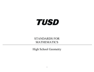 TUSD`s Mathematics Curriculum - Geometry