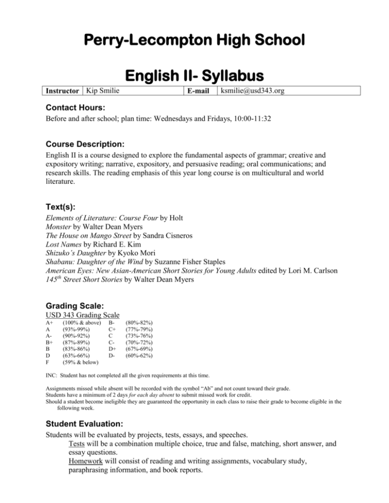 English II Syllabus Perry