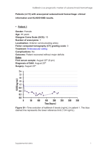 Kallikrein 6 as prognostic marker of subarachnoid hemorrhage