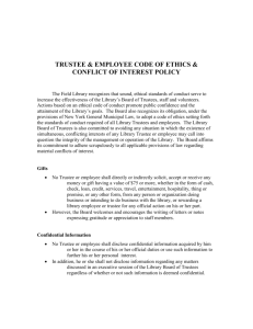 Trustee Code of Ethics and Conflict of Interest